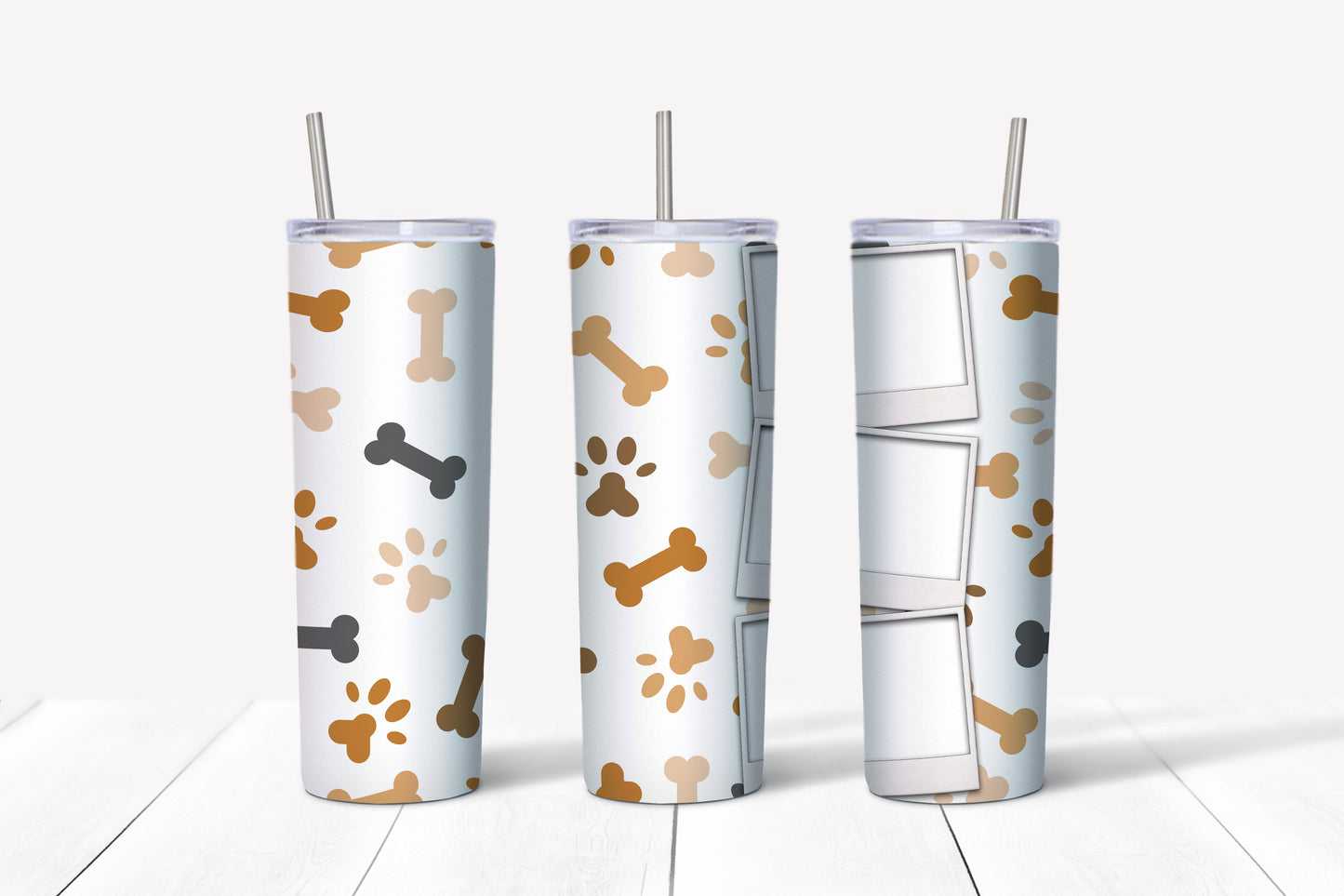 Custom Dog 3 Photo 20 oz Skinny Tumbler