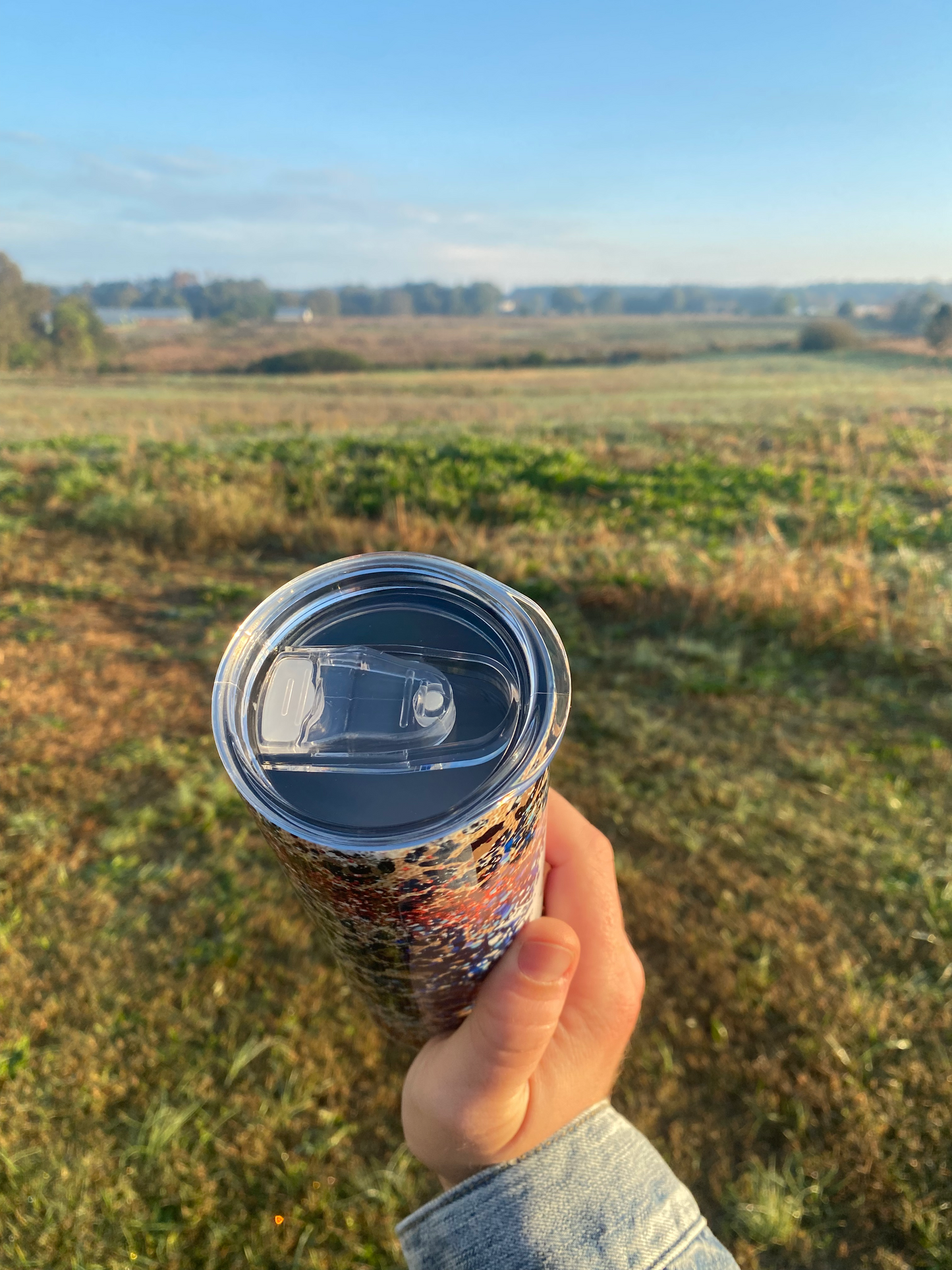 Let's Go Brandon Messy Bun USA 20 oz Skinny Tumbler