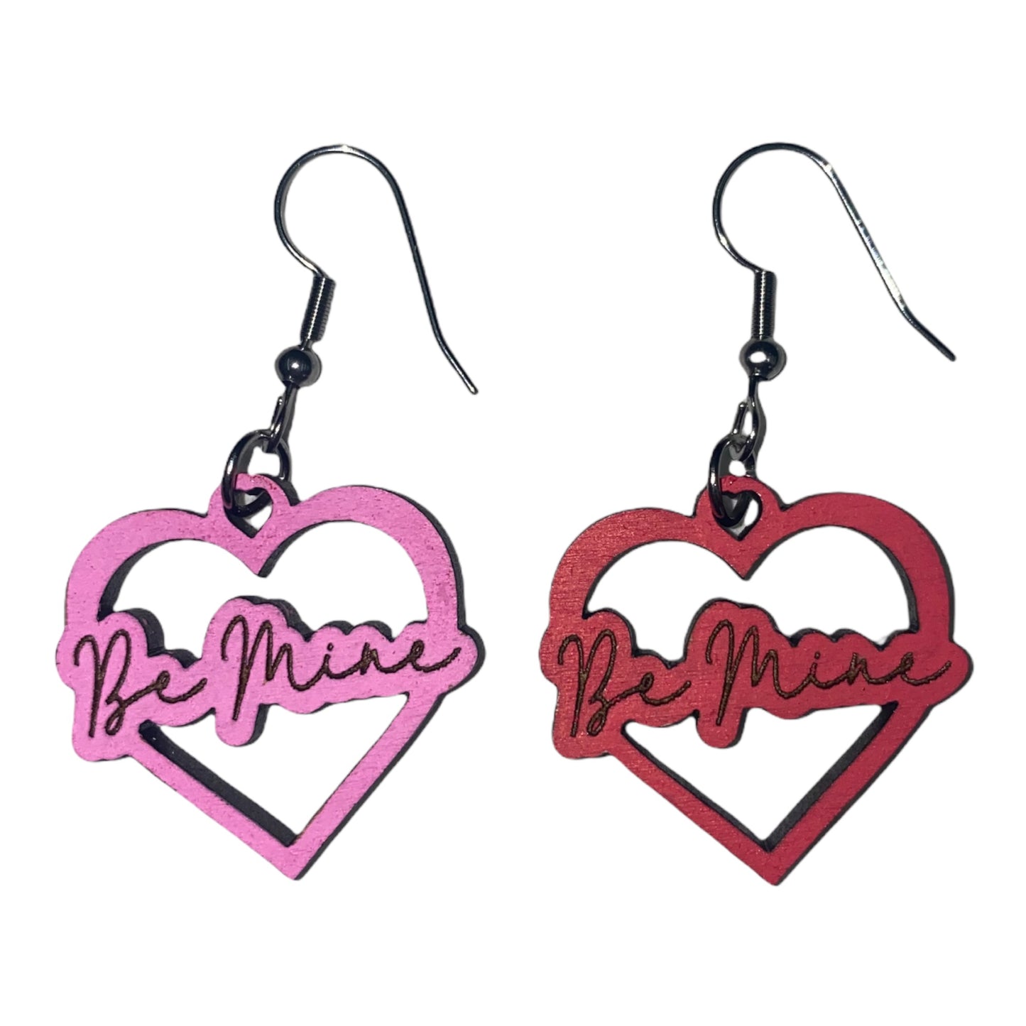 Closed Heart Be Mine Dangle Earring SVG Cut file
