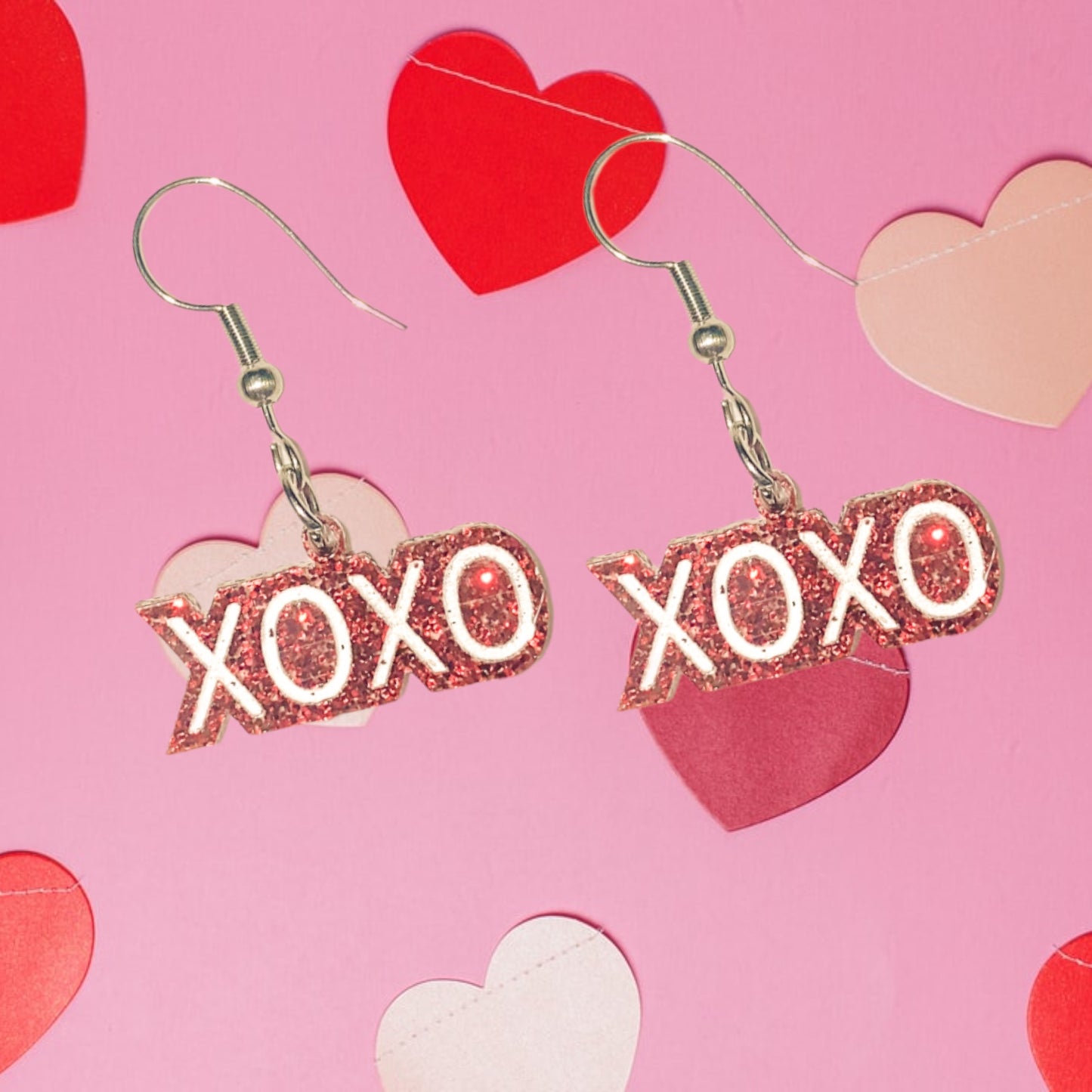 Valentine XOXO Dangle Earring SVG Cut file