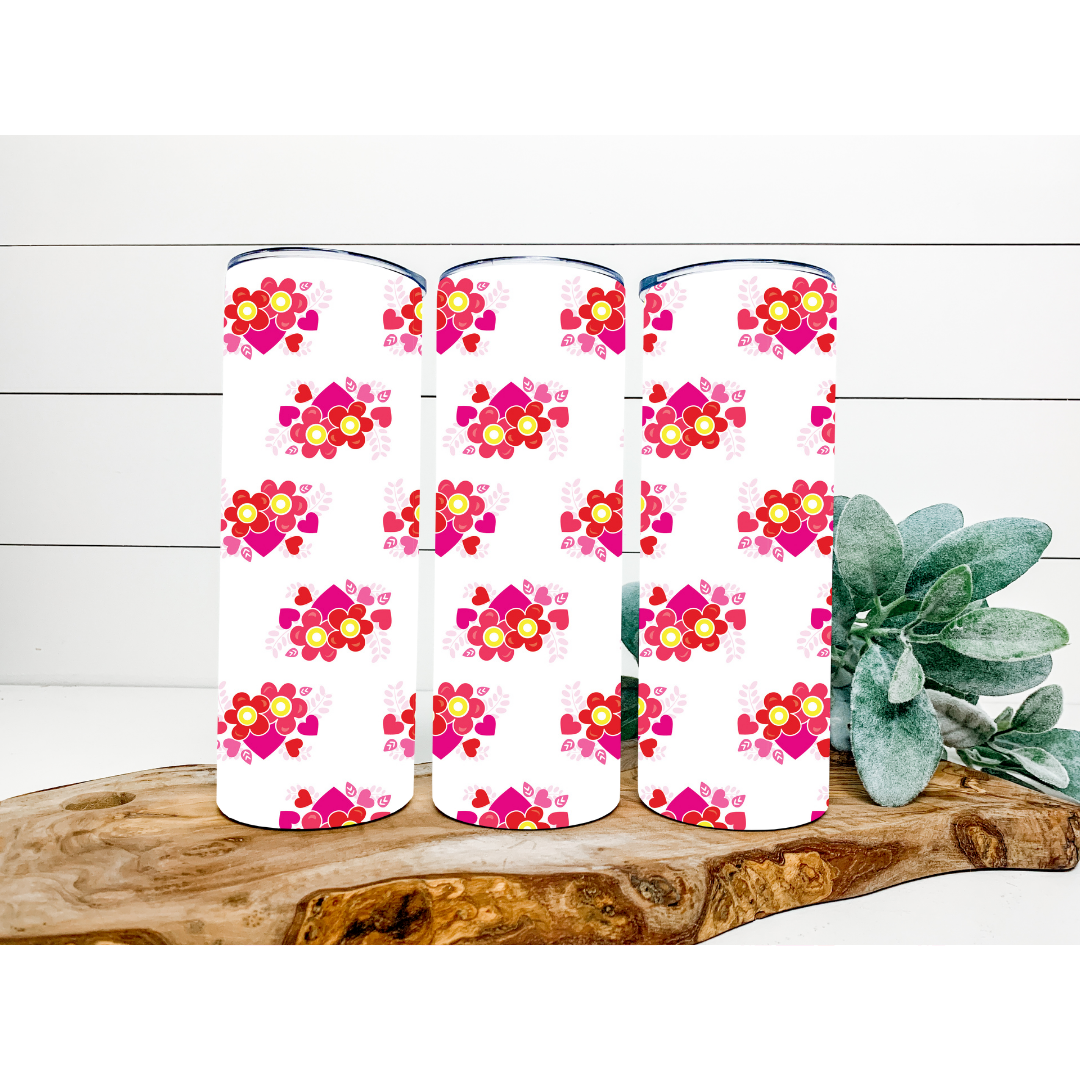 Valentine's Day Tumbler | Valentine's Day Pattern Tumbler
