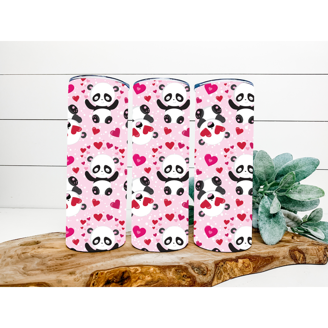 Valentine's Day Tumbler | Valentine's Panda Love Tumbler