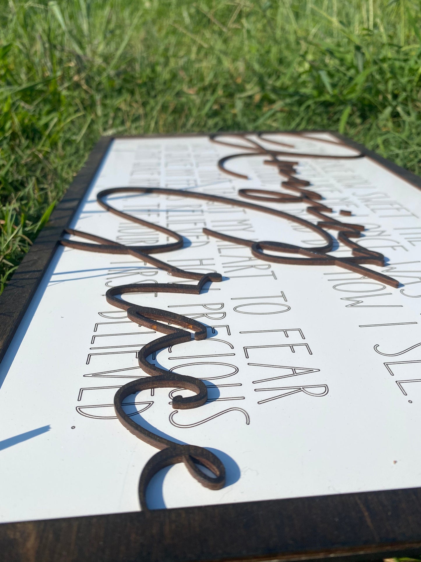 Amazing Grace Laser Engraved Wall Decor Sign