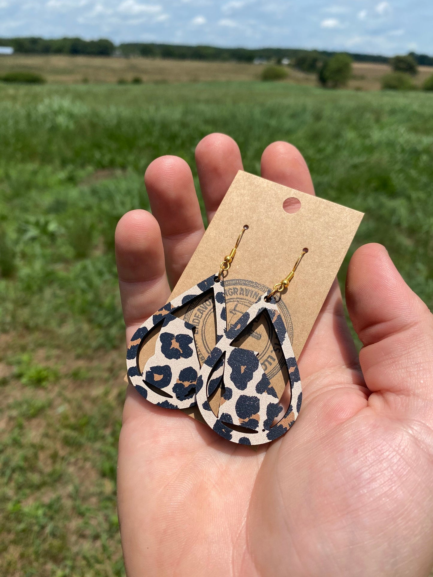 Georgia Leopard Teardrop Dangle Earrings