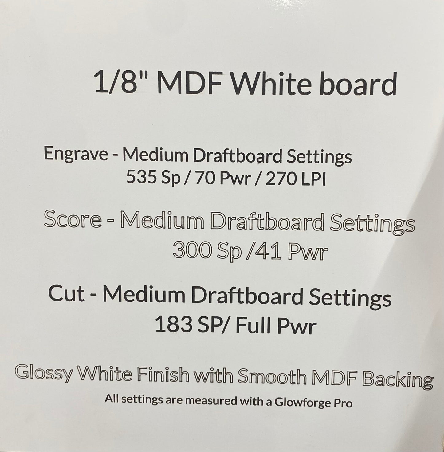 Pack of 20 12"x19" 1/8" MDF Sheets | 3mm MDF | Glowforge Ready | CNC Laser Woodworking Supplies | Whiteboard