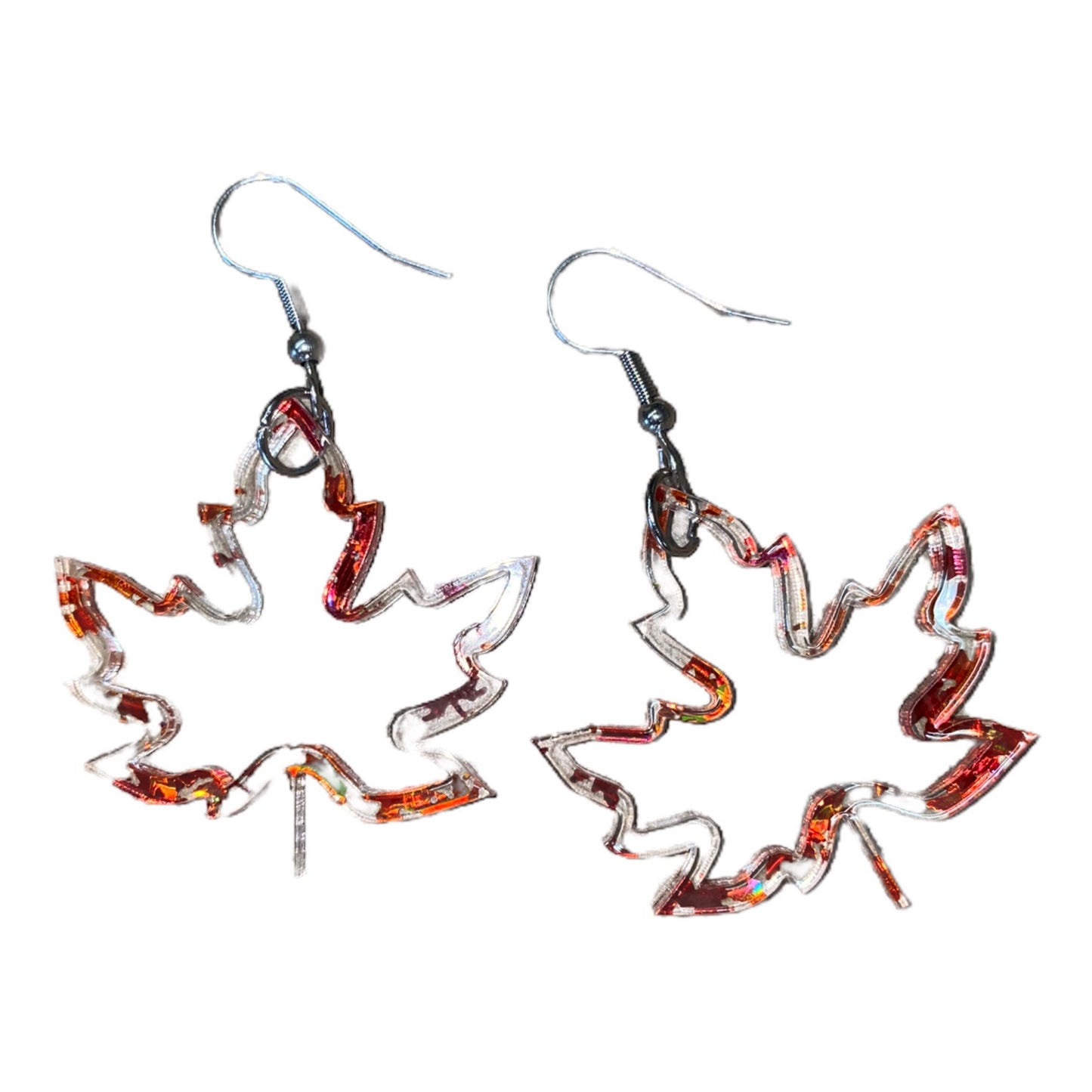 Fall Leaves Statement Earrings - Hypoallergenic Acrylic Festive Autumn Maple Leaves for Thanksgiving Dinner Party | Gift Idea for Girlfriend