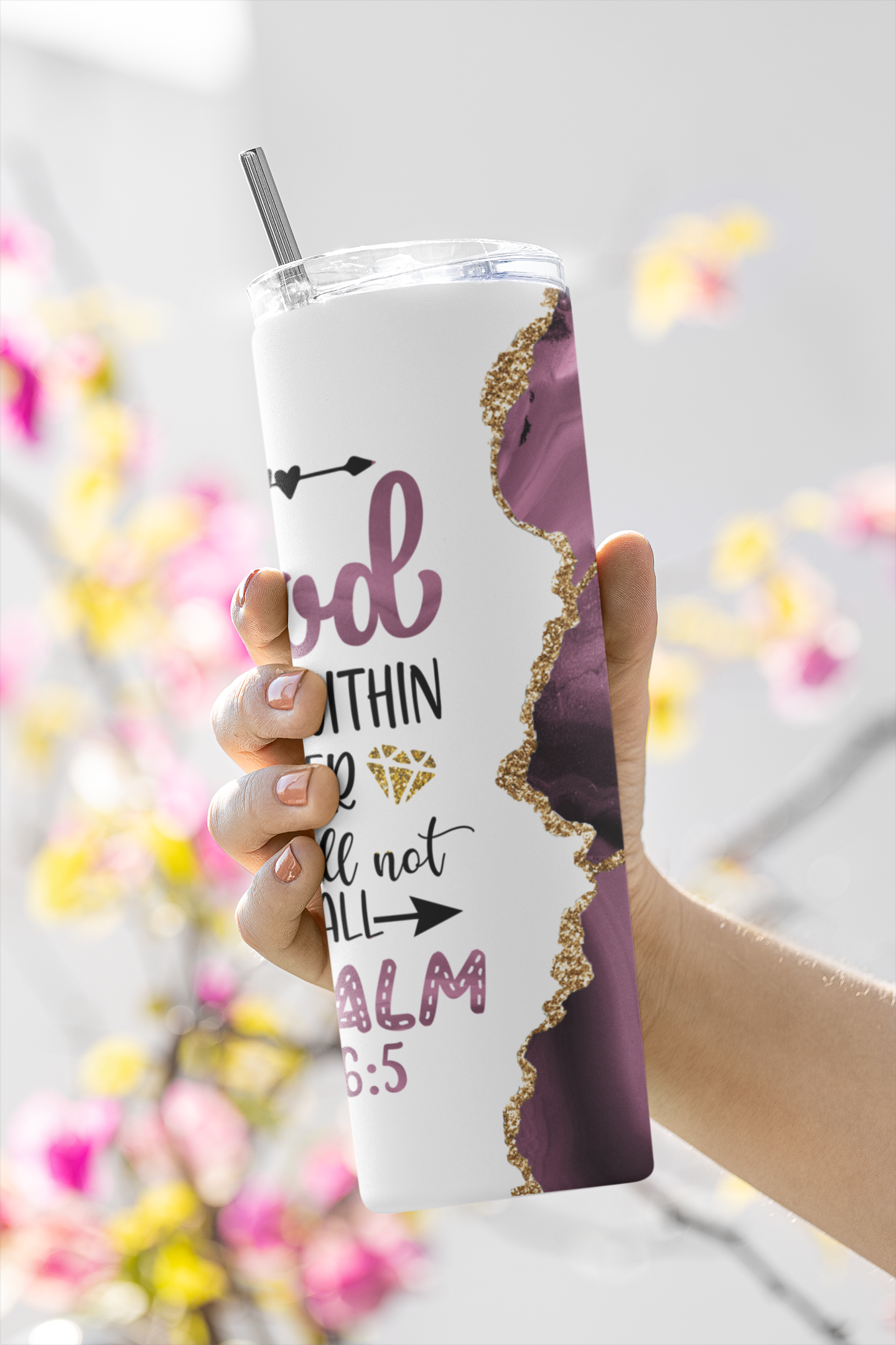 Psalm 46: 5 Christian Woman 20 oz Skinny Tumbler