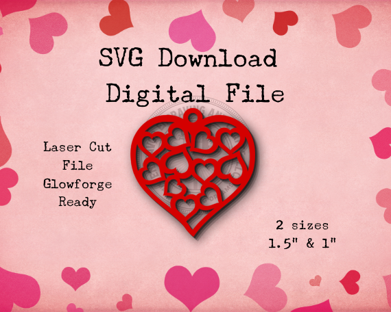 Valentines Day Earrings SVG Laser Cut File| Glowforge File|Valentine Heart Earrings|SVG Download Laser Cut File|Valentines Day Dangle