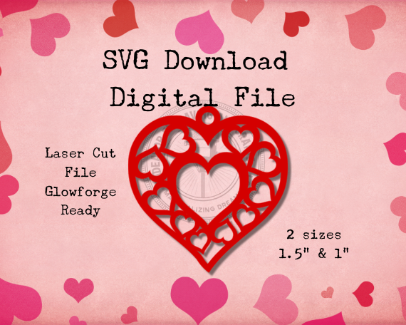 Valentines Day Earrings SVG Laser Cut File| Glowforge File|Valentine Heart Earrings|SVG Download Laser Cut File|Valentines Day Dangle
