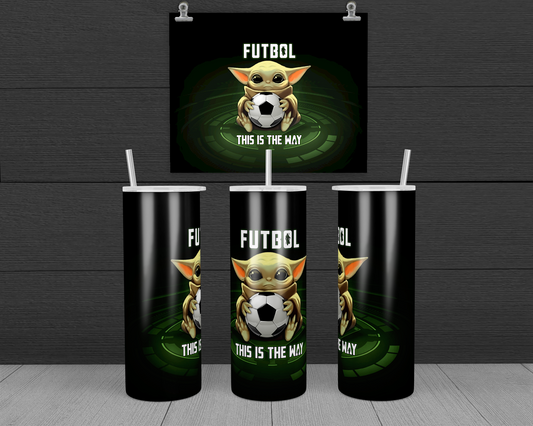 Baby Yoda Soccer 20 oz Skinny Tumbler