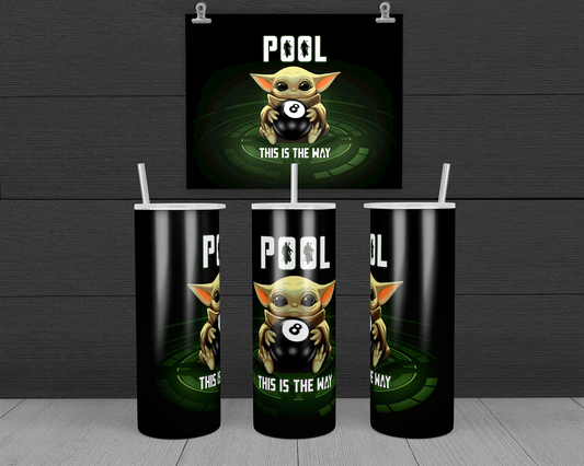 Baby Yoda Pool 20 oz Skinny Tumbler