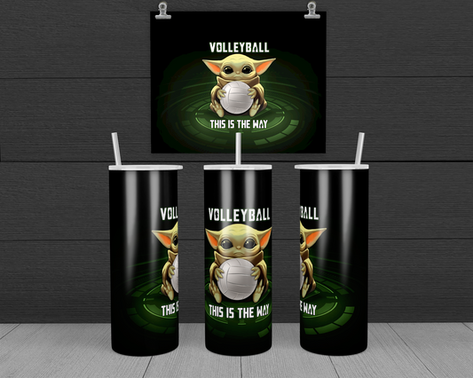 Baby Yoda Volleyball 20 oz Skinny Tumbler