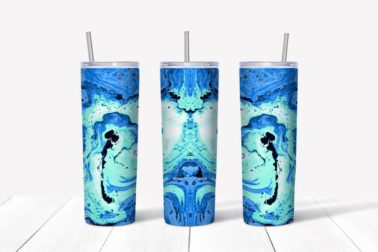 Blue Marble 20 oz Skinny Tumbler
