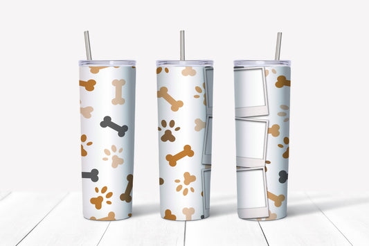 Custom Dog 3 Photo 20 oz Skinny Tumbler