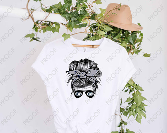 Elbert County Blue Devil Messy Bun T-Shirt