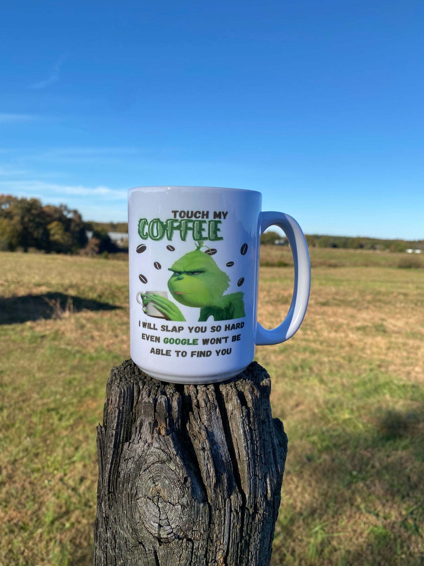 Funny Grinch Coffee Mug 15 OZ | Grinch Google Coffee Mug 15 OZ