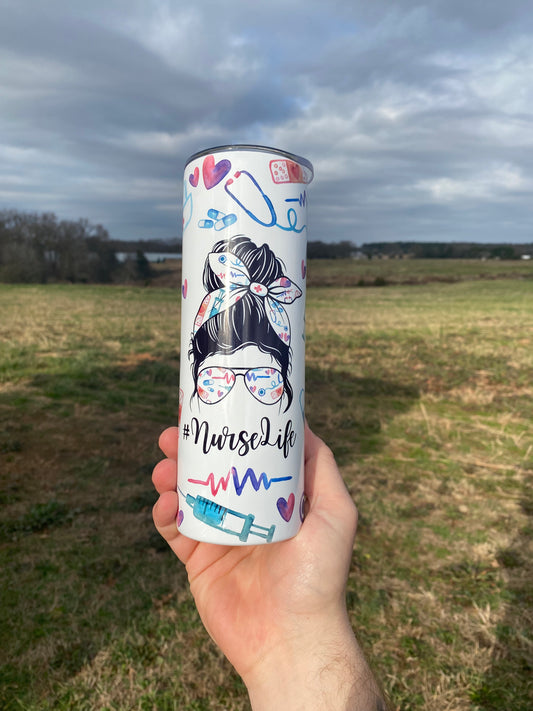 Nurse Life 20 oz Skinny Tumbler