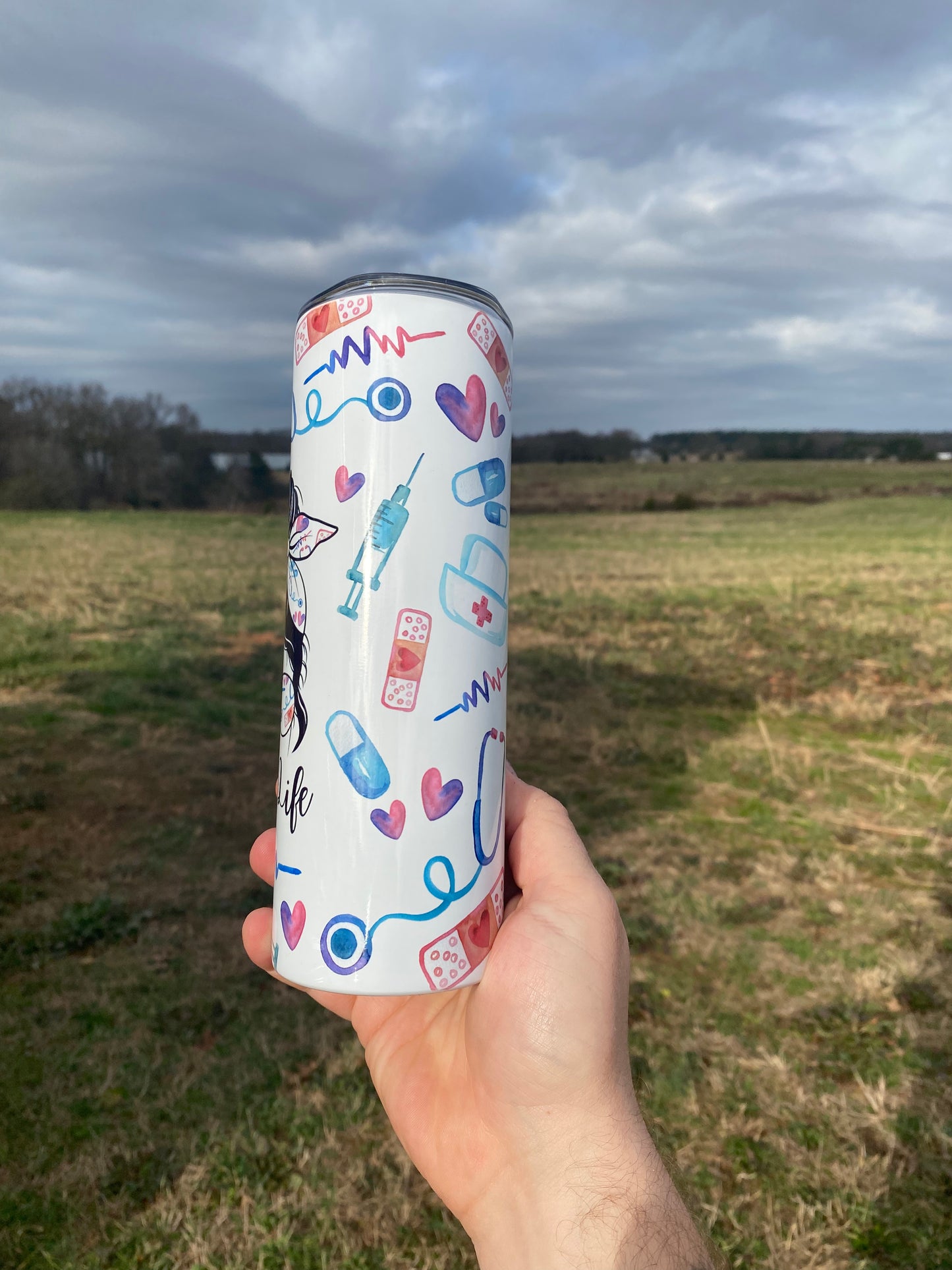 Nurse Life 20 oz Skinny Tumbler