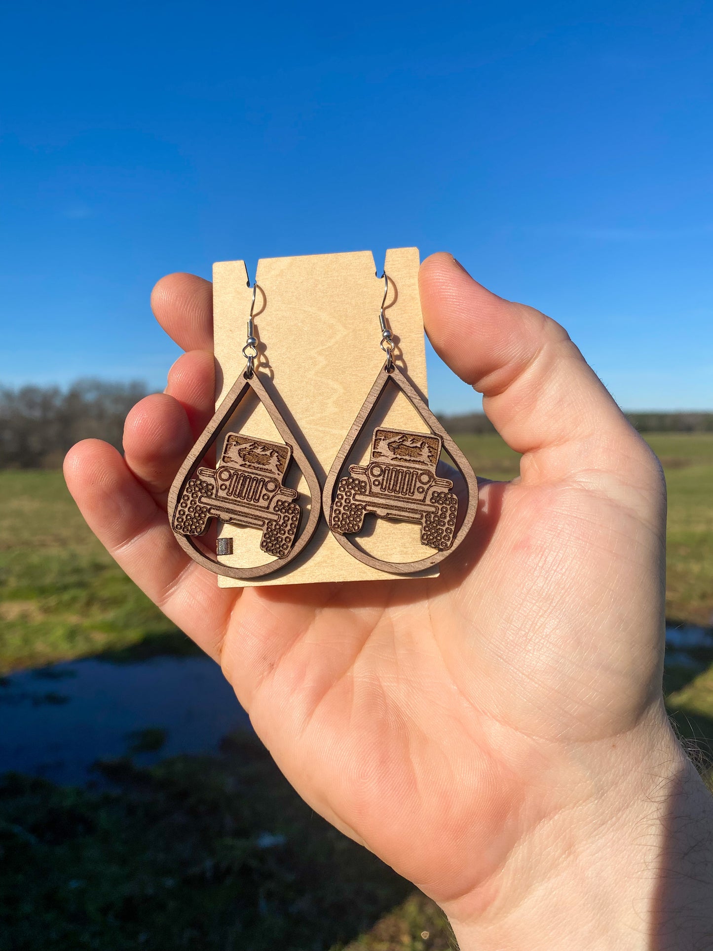 Jeep Earrings | Wood Earrings | Mountain Earrings |4x4 Earrings | Jeep Girl Earrings