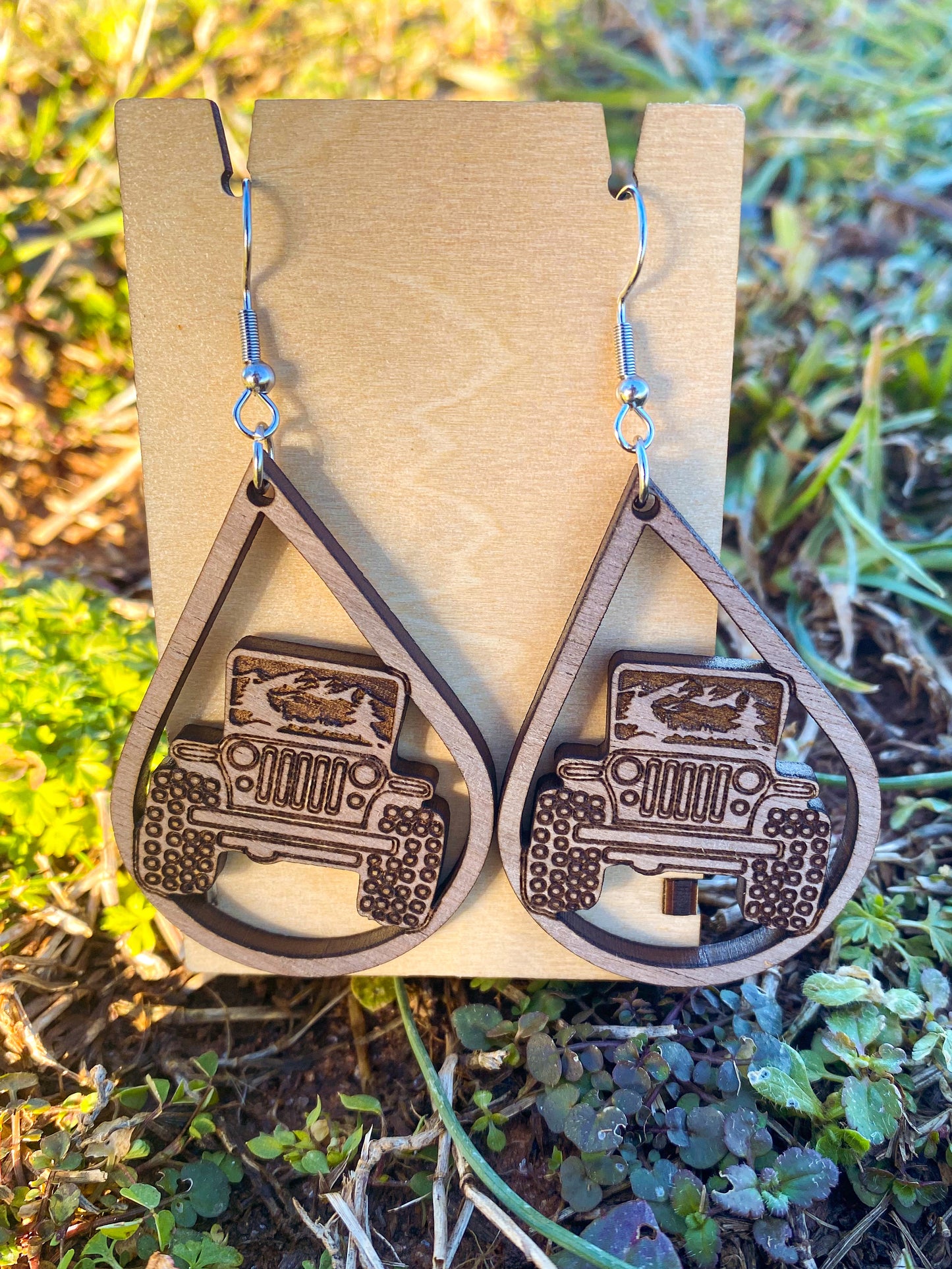 Jeep Theme Teardrop Earrings - SVG Cut file