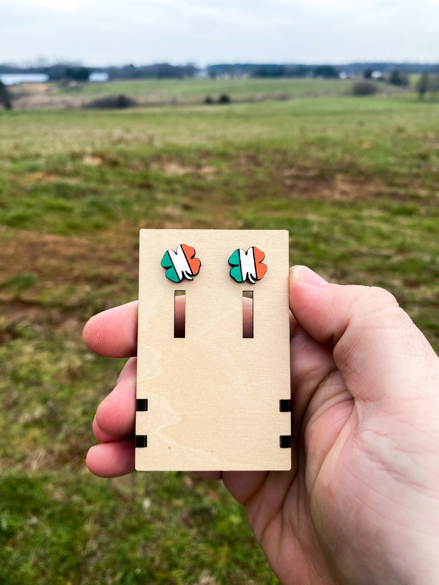 St. Patrick's Day Four Leaf Clover Studs SVG Cut file