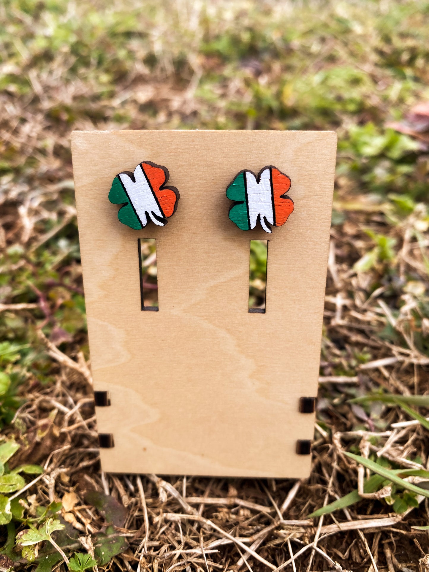 St. Patrick's Day Four Leaf Clover Studs SVG Cut file
