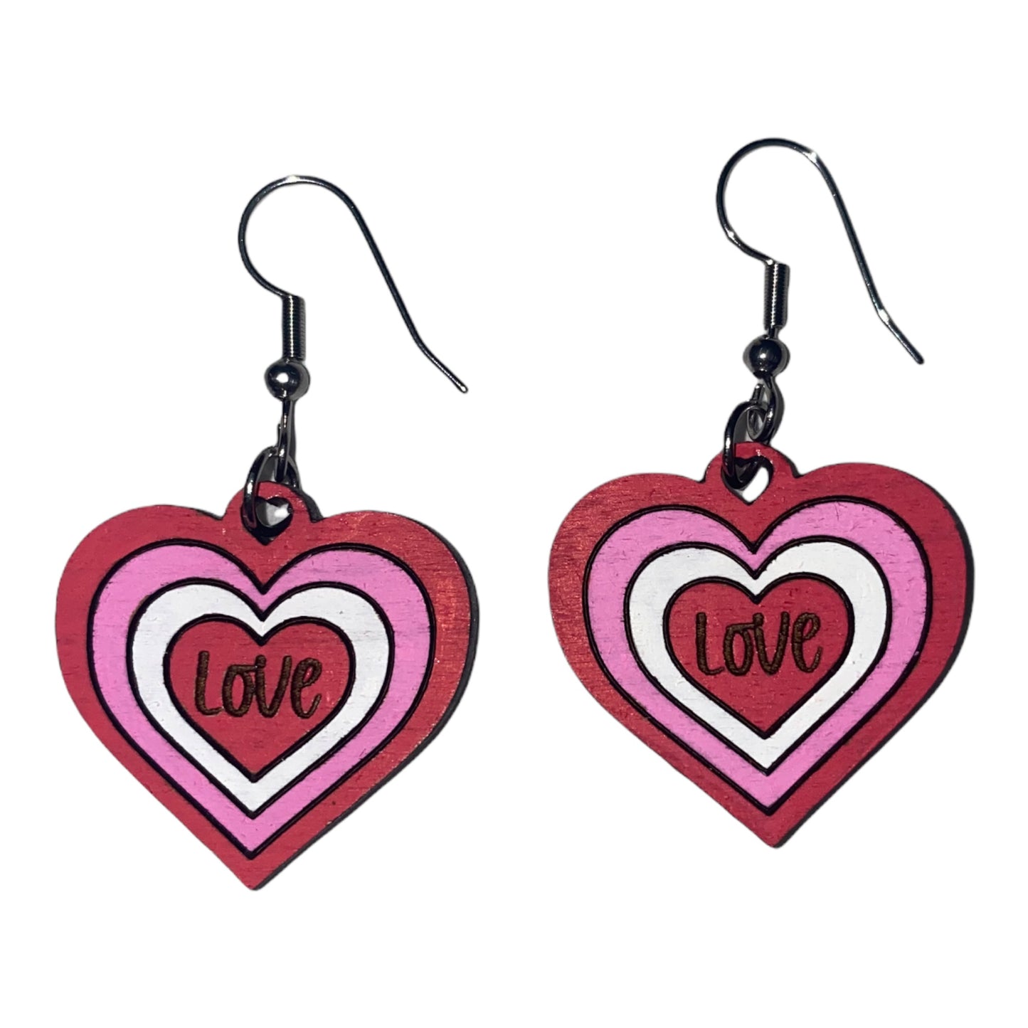 Valentine's Day Hearts Dangle Earring SVG Cut file