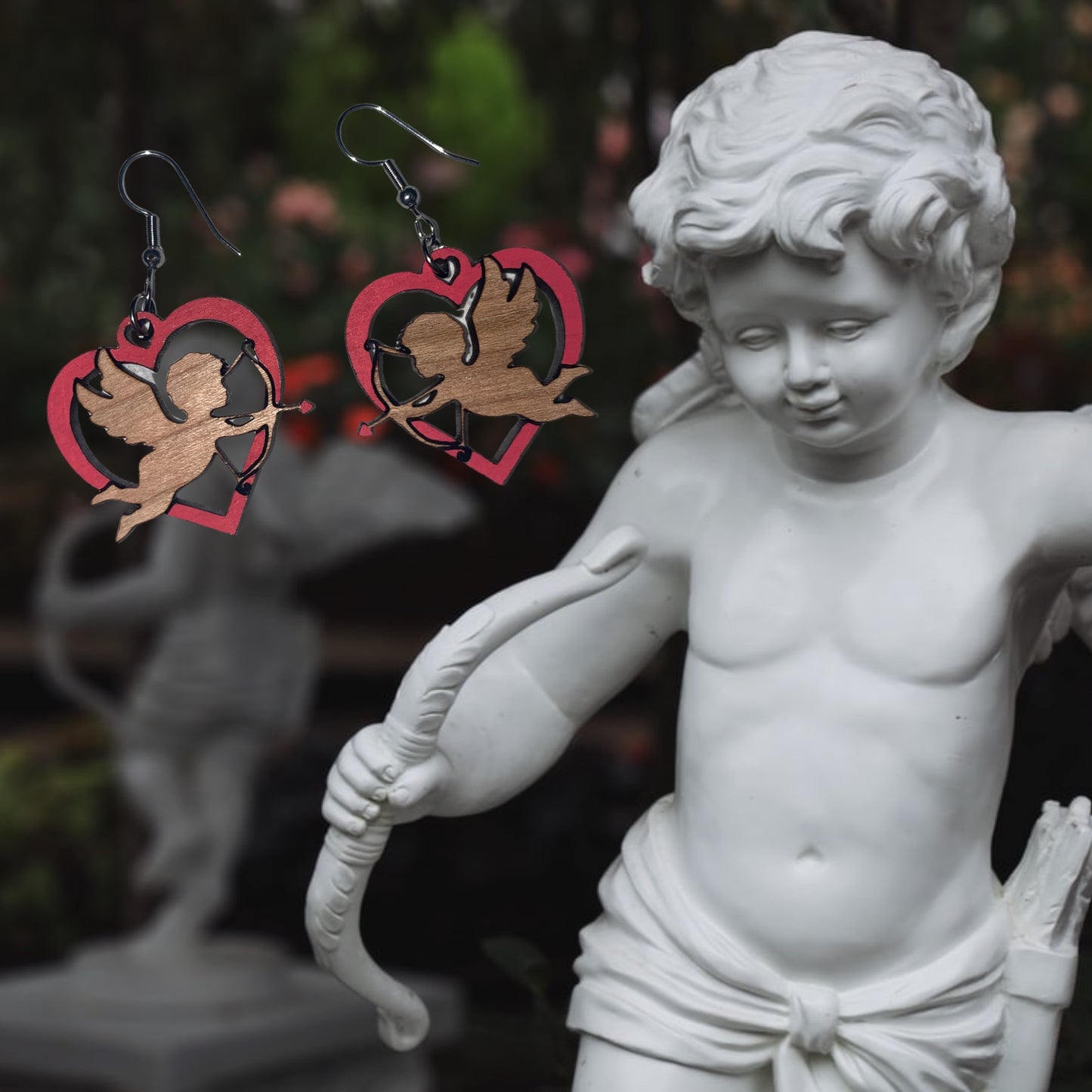 Cupid Heart Dangle Earring SVG Cut file