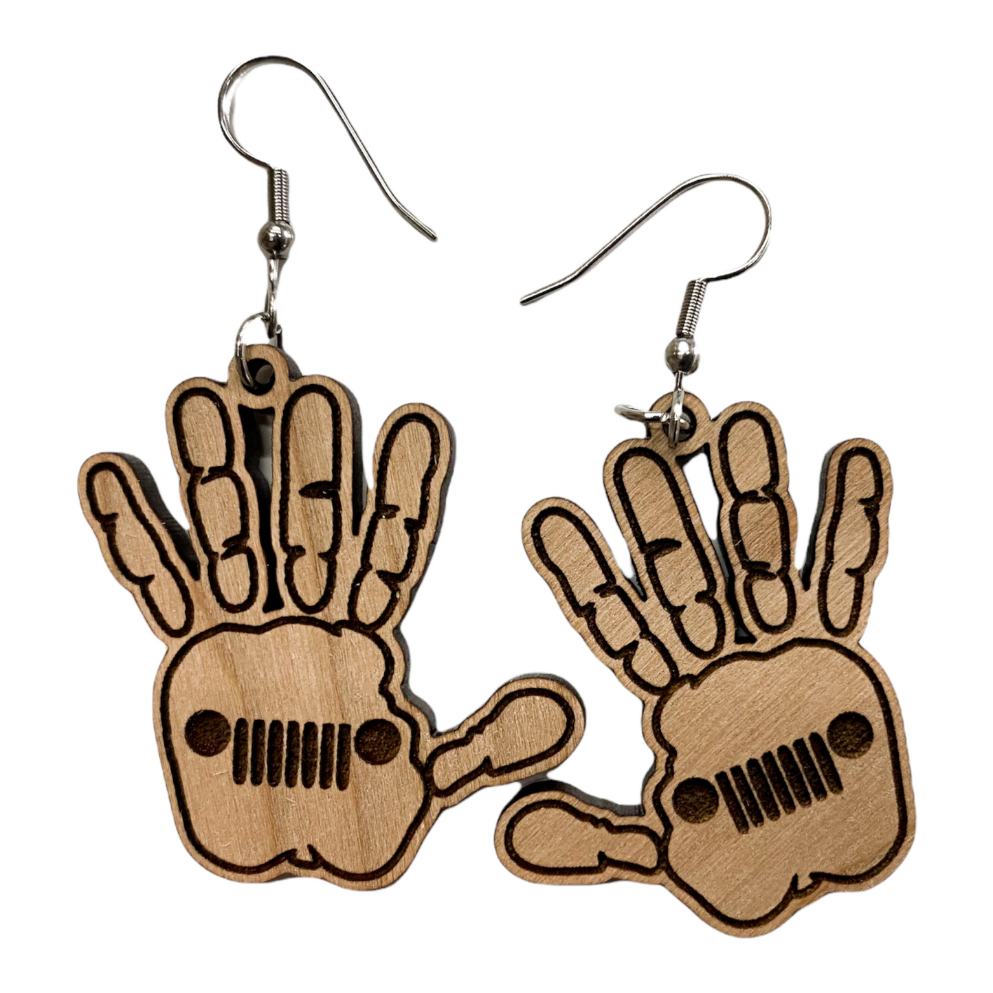 Jeep Wave Earrings | Jeep Hand Dangle Earrings