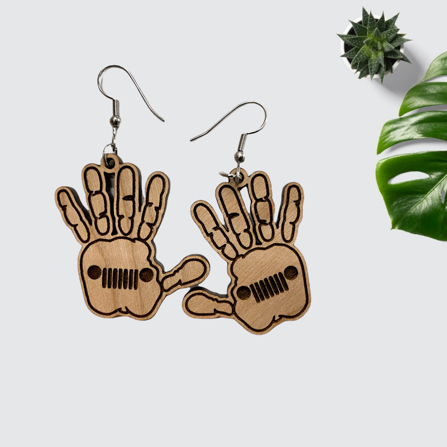 Jeep Wave Earrings | Jeep Hand Dangle Earrings