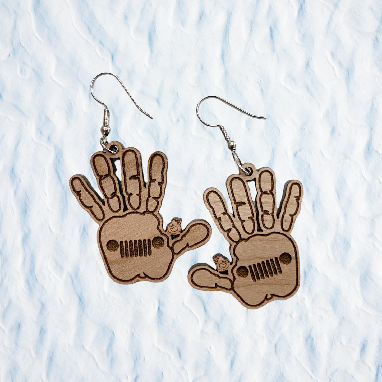 Jeep Wave Ducked Earrings | Jeep Hand Dangle Earrings