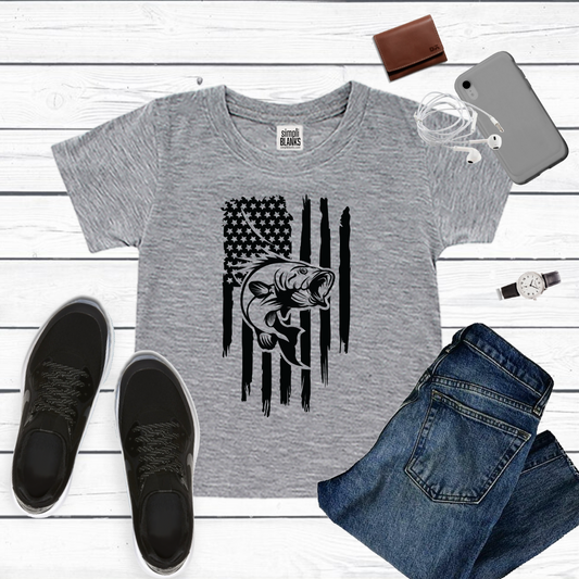 Patriotic Bass Fishing T-Shirt