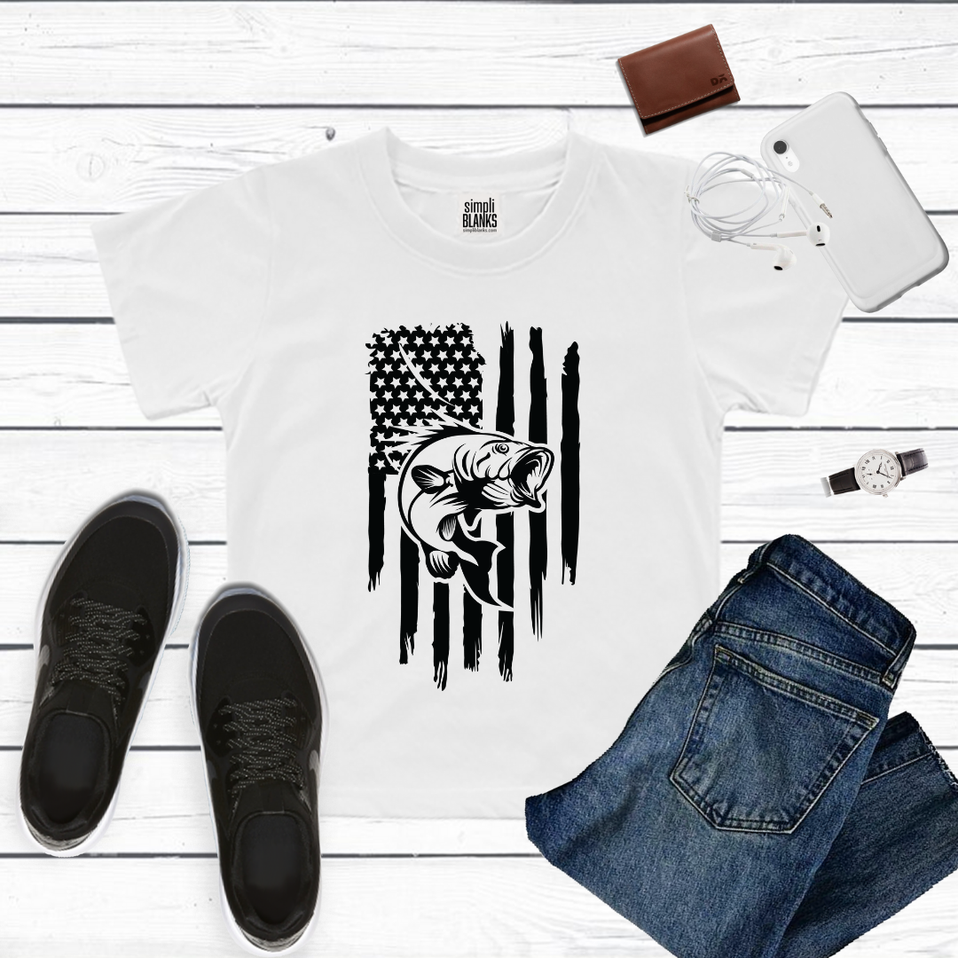 Patriotic Bass Fishing T-Shirt