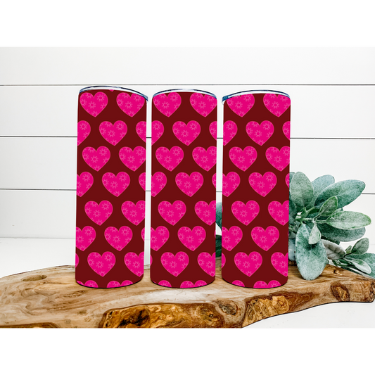 Valentine's Day Tumbler | Valentine's Day Pattern Tumbler