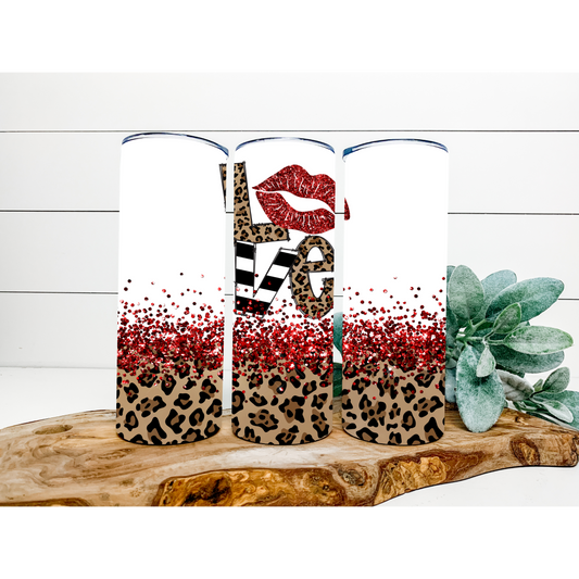 Valentine's Day Tumbler | Valentine's Love Leopard Tumbler