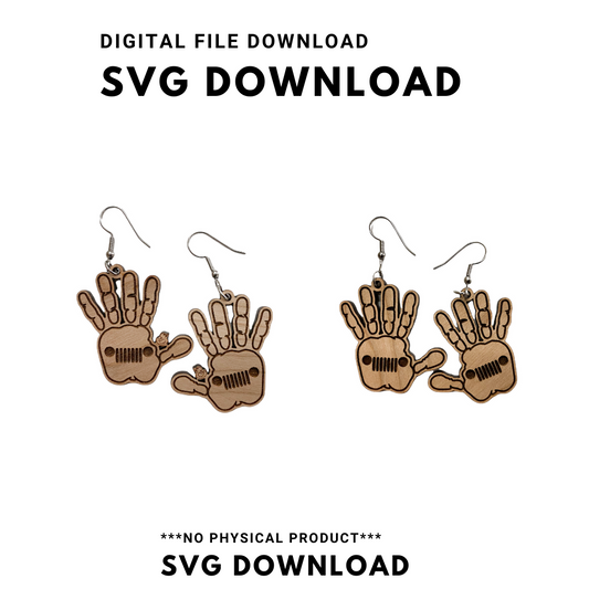Jeep Wave Bundle Earrings - SVG Cut file