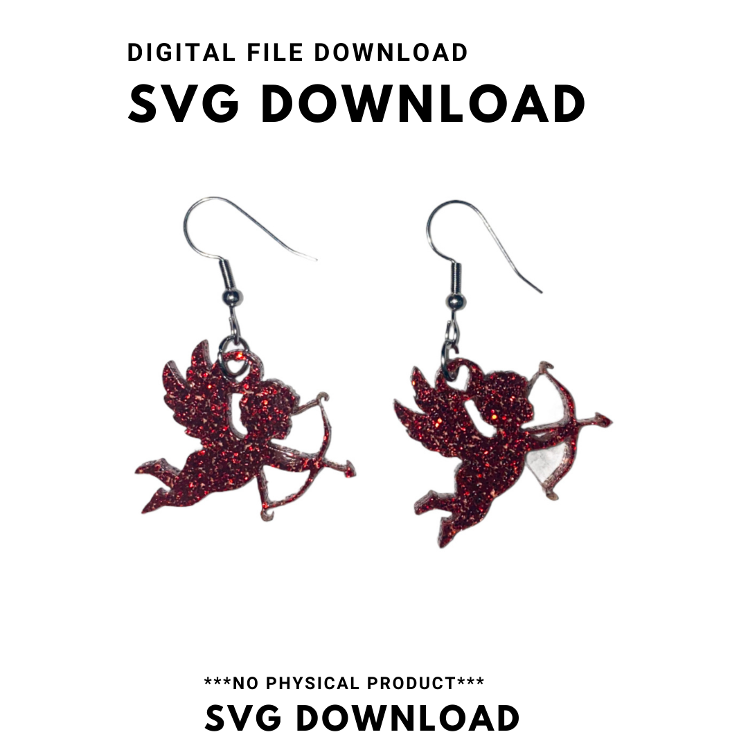 Cupid Dangle Earring SVG Cut file