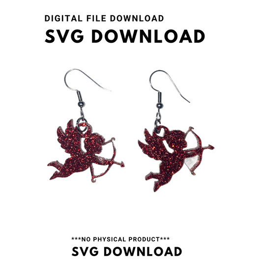 Cupid Dangle Earring SVG Cut file