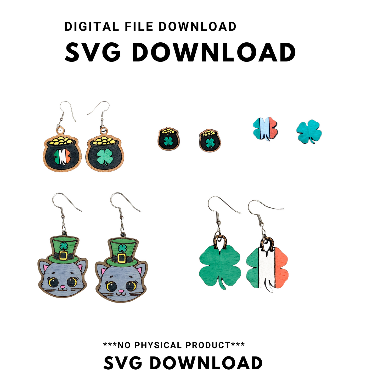 St. Patrick's Day Earrings Bundle SVG Cut file