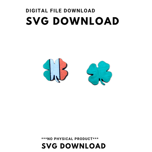 St. Patrick's Day Four Leaf Clover Studs SVG Cut file