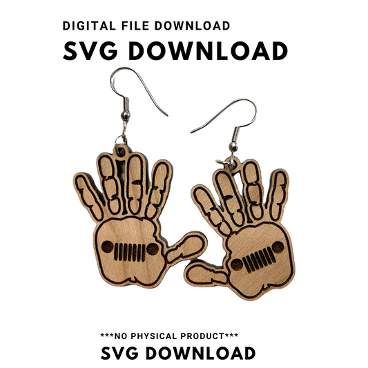 Jeep Wave Earrings - SVG Cut file