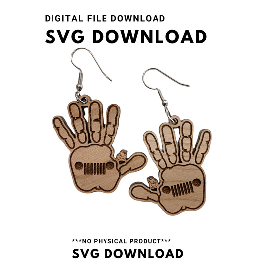 Jeep Wave Ducked Earrings - SVG Cut file