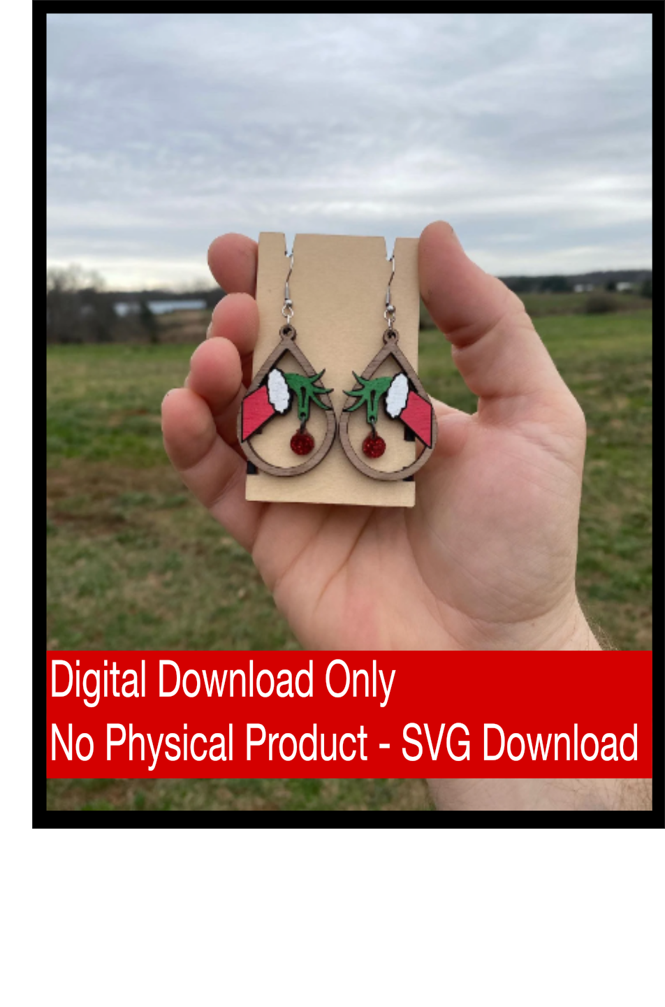 Grinch Earrings - Laser Ready, Grinch and Max, Grinch, Glowforge, Svg Digital Download, Cut File