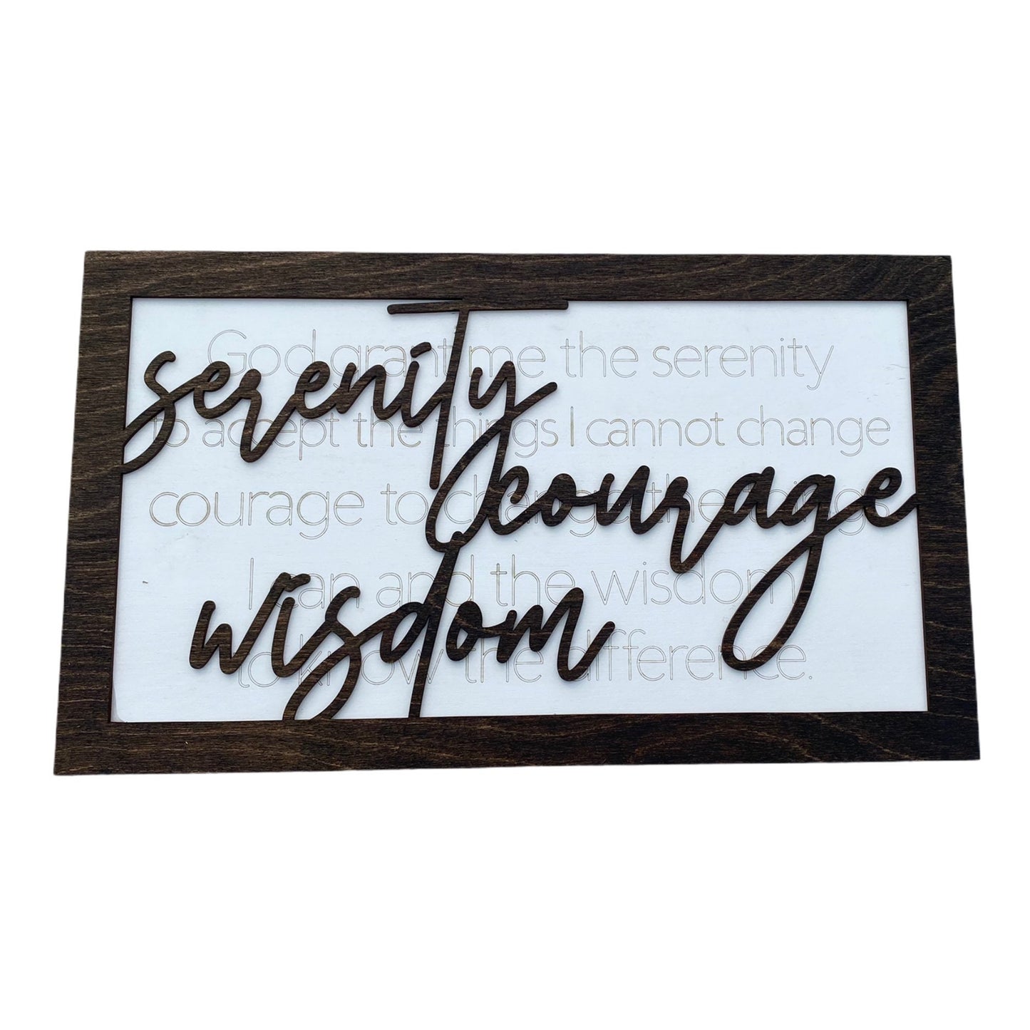 Christian Serenity Prayer Laser Engraved Wall Decor Sign