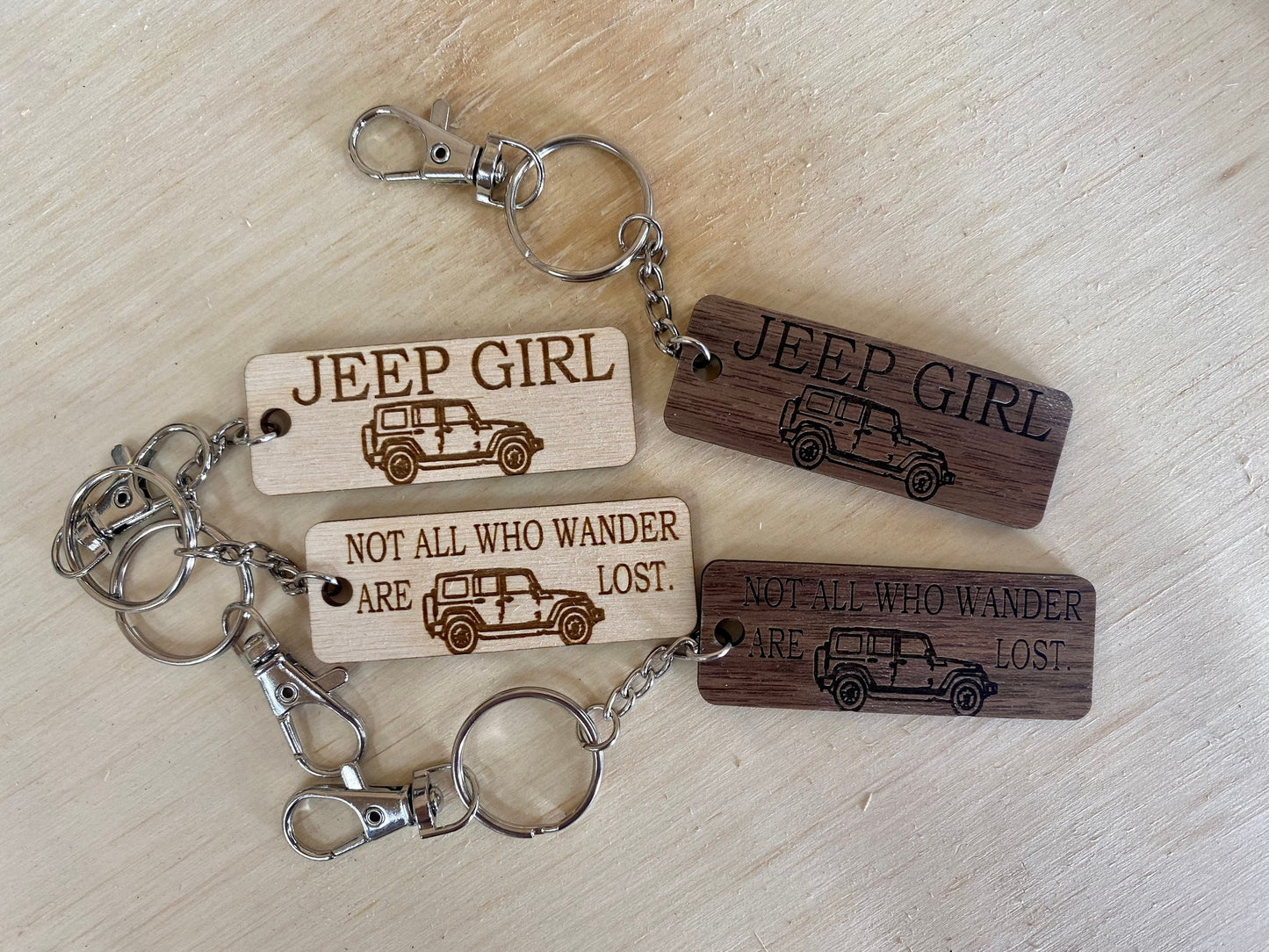 Jeep Style Laser Engraved Keychain