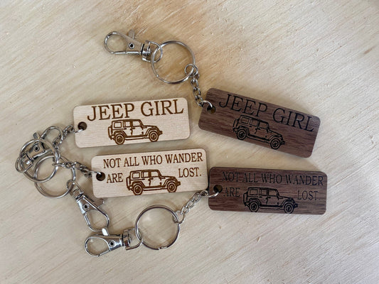 Jeep Style Laser Engraved Keychain