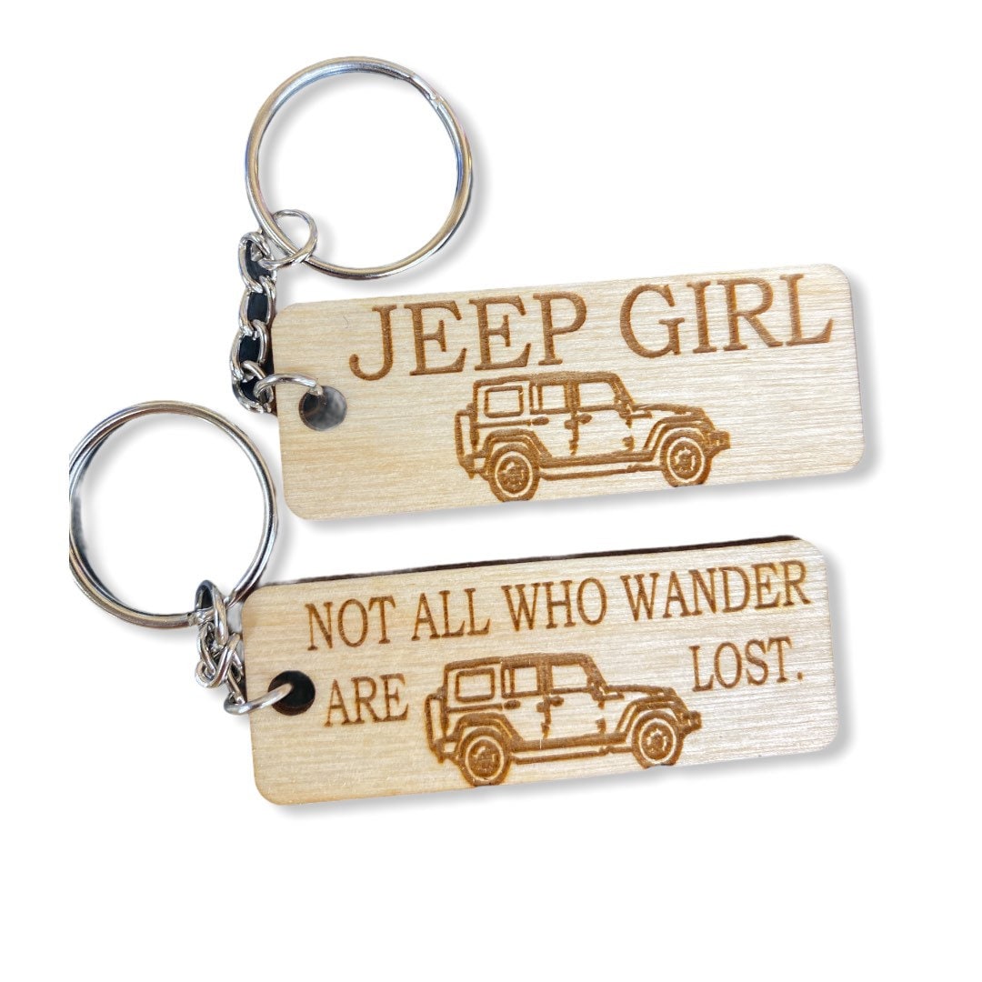 Jeep Style Laser Engraved Keychain