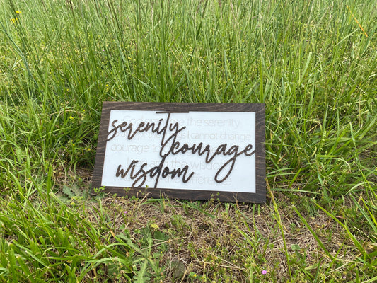 Christian Serenity Prayer Laser Engraved Wall Decor Sign