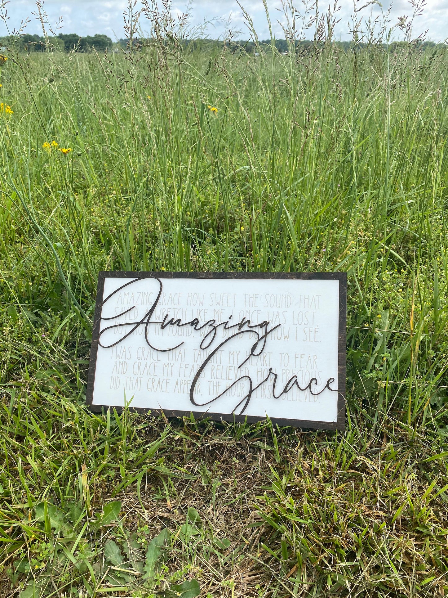 Amazing Grace Laser Engraved Wall Decor Sign