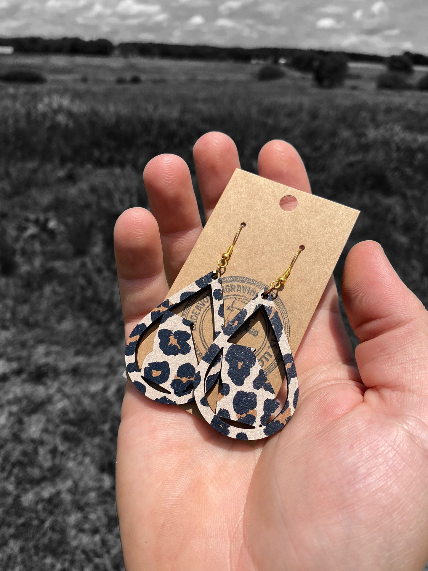 Georgia Leopard Teardrop Dangle Earrings